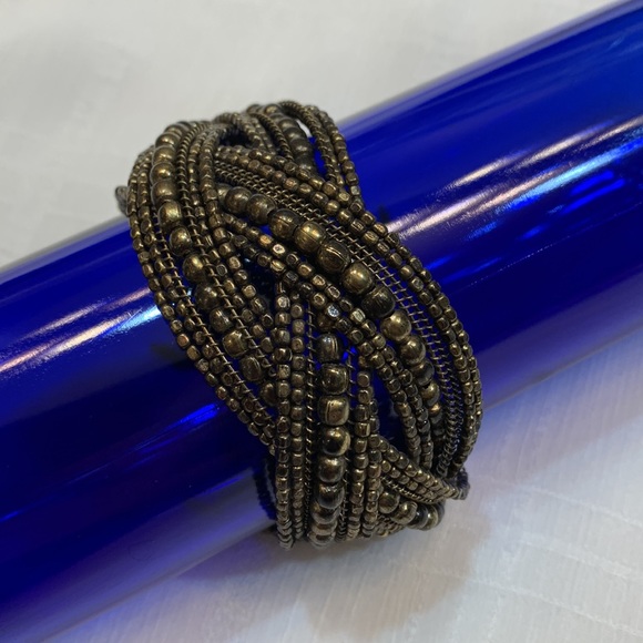 Bronze Beaded Cuff Bracelet, Costume - Picture 8 of 9